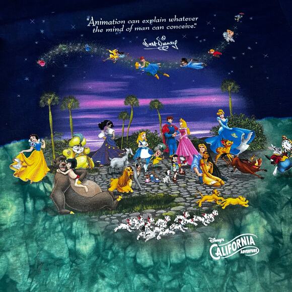 Vintage Disneyland resorts Animation Walt Disney T-shirt All Over Print LARGE - Picture 6 of 12